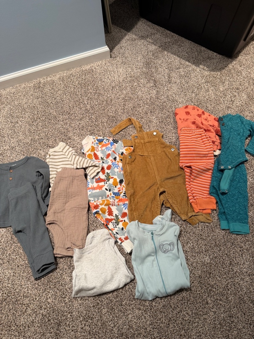 Corduroy Mustard Baby Overalls - Fall Colors